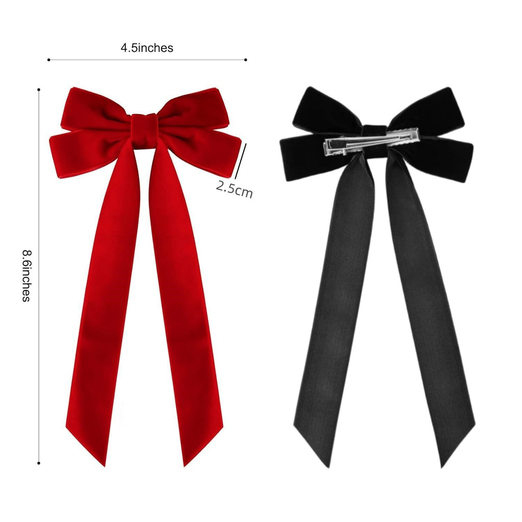 Velvet Ribbon Tail Bow Hair Clip - view 1