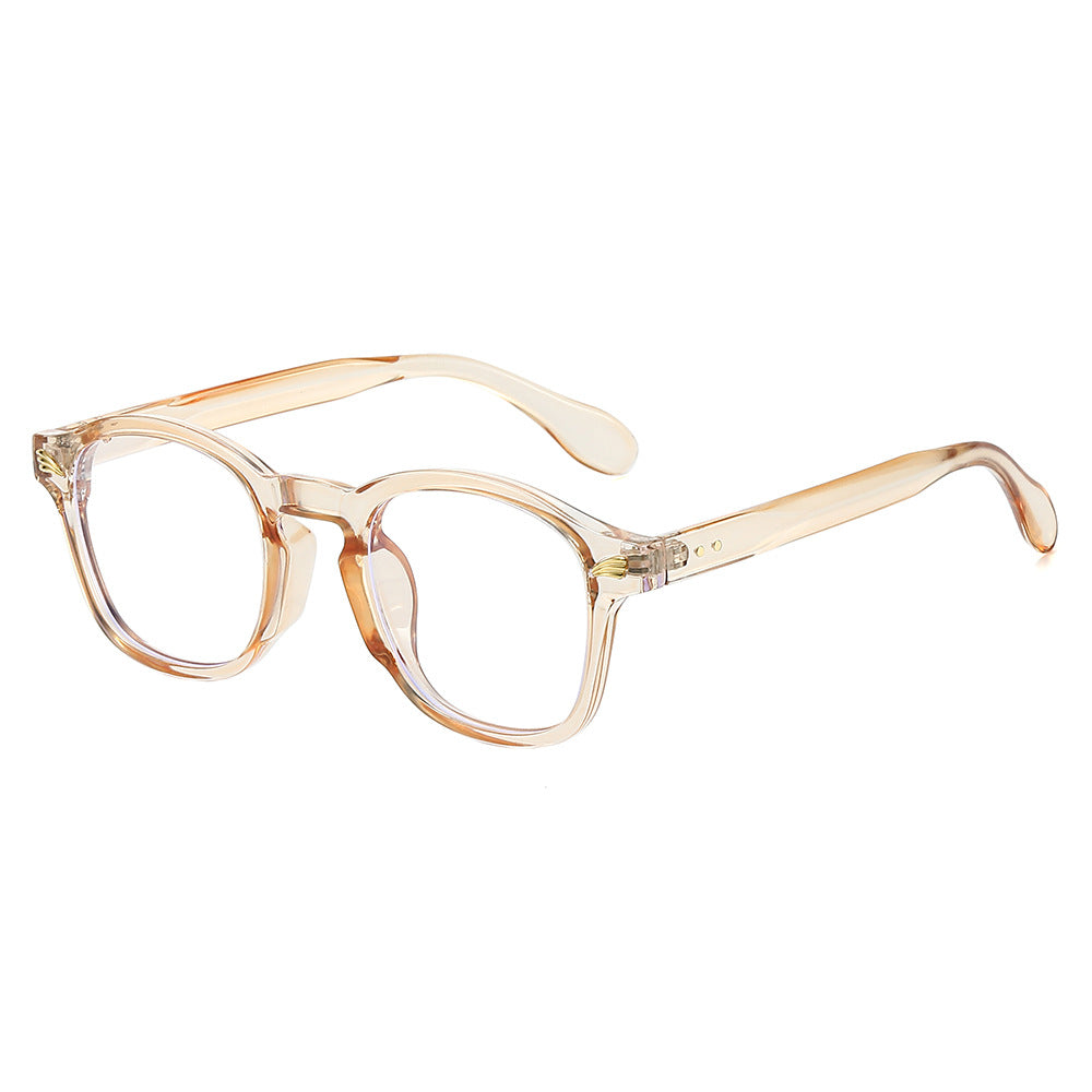 Keyhole Bridge Metal Accent Square Eyeglasses - Champagne