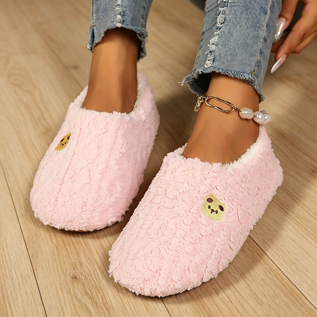 Cable Knit Sherpa Lined House Slippers