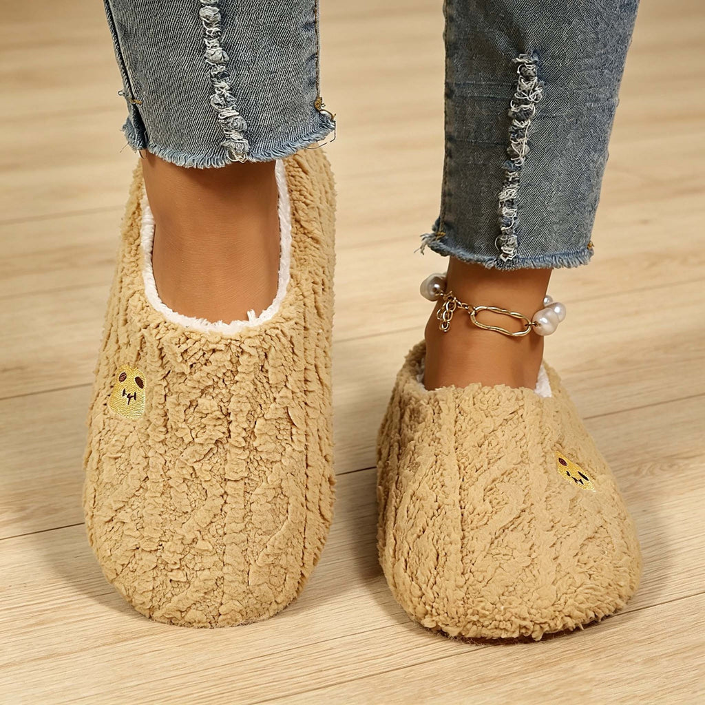 Cable Knit Sherpa Lined House Slippers