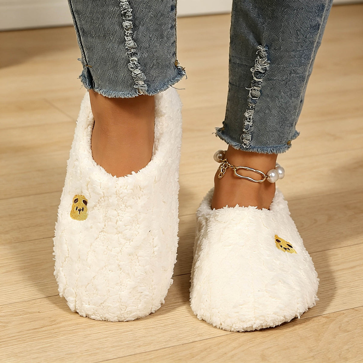 Cable Knit Sherpa Lined House Slippers