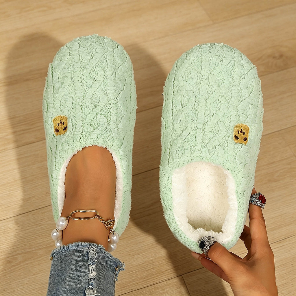 Cable Knit Sherpa Lined House Slippers