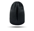 Ribbed Knit Ponytail Beanie with Back Opening - Black