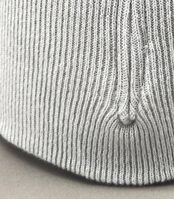 Ribbed Knit Ponytail Beanie with Back Opening - Grey - 1