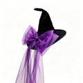 Halloween Witch Hat With Removable Bow - Purple