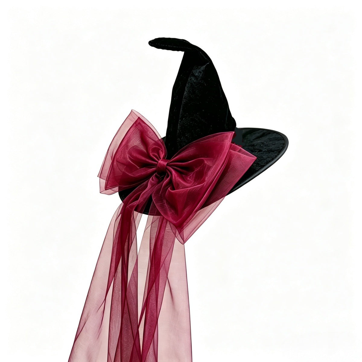 Halloween Witch Hat With Removable Bow - Red
