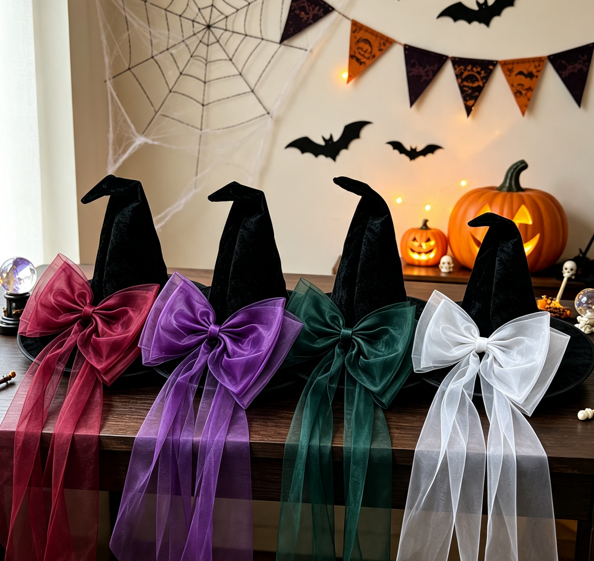 Halloween Witch Hat With Removable Bow