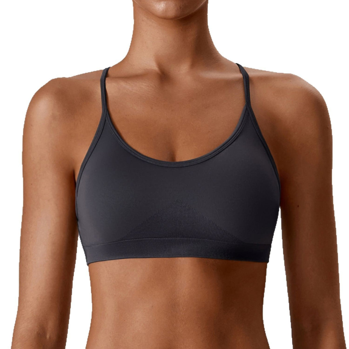 Seamless Strappy Criss-Cross Back Workout Sports Bra