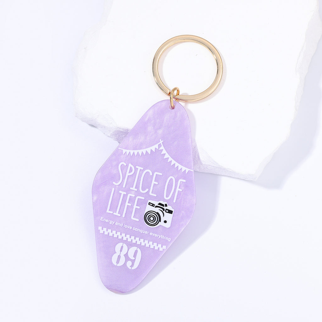 Vintage Hotel Room Key Tag Keychain Bag Charm - C1