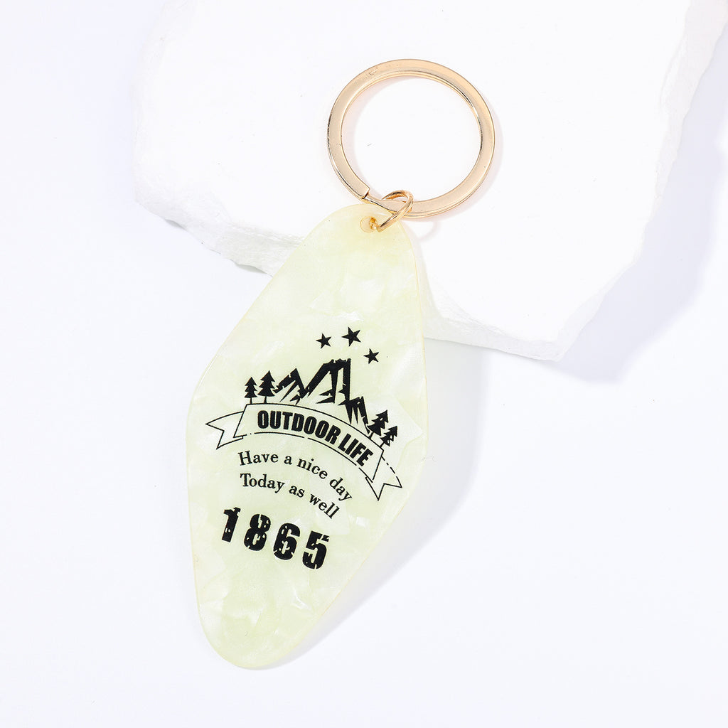 Vintage Hotel Room Key Tag Keychain Bag Charm - C2