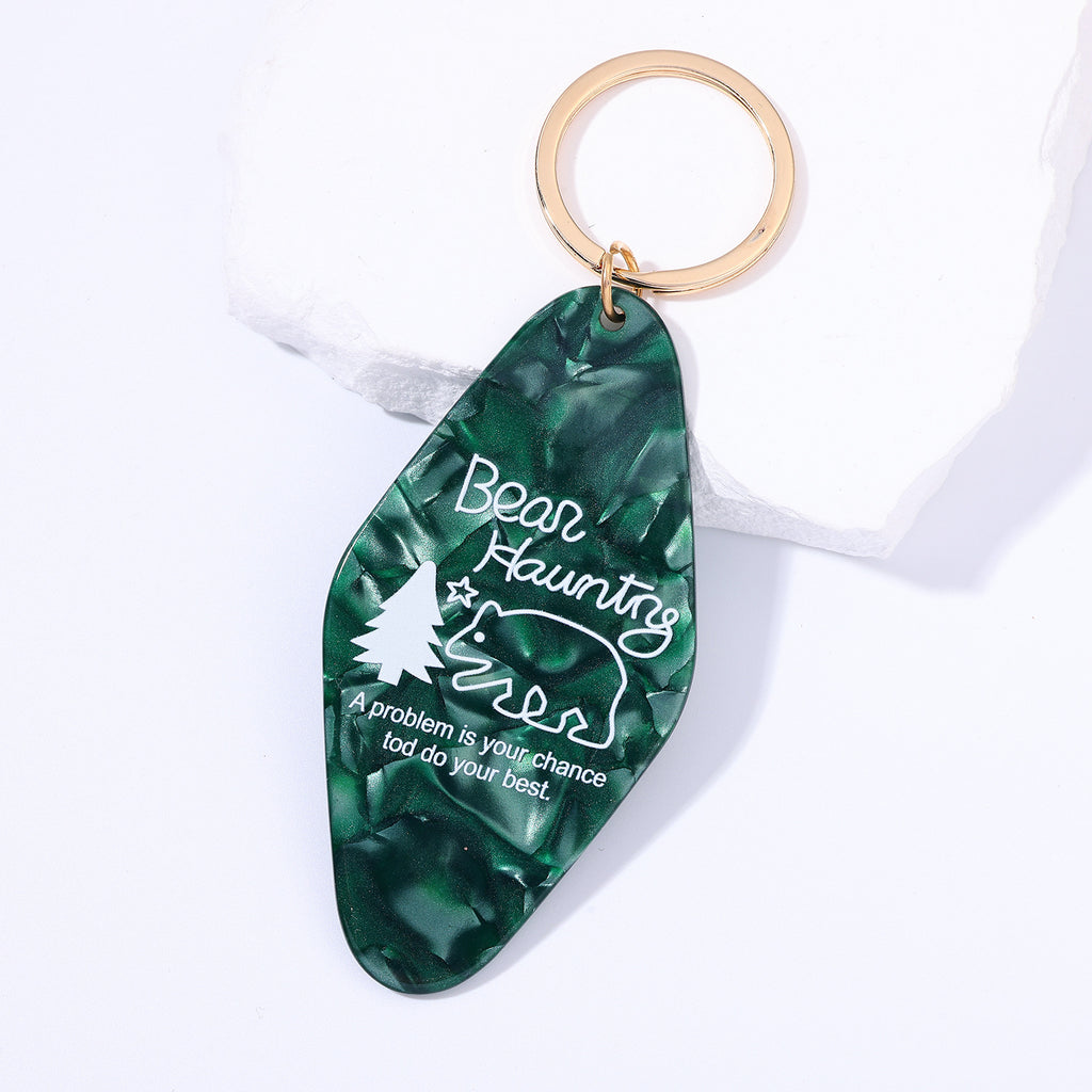 Vintage Hotel Room Key Tag Keychain Bag Charm - C3