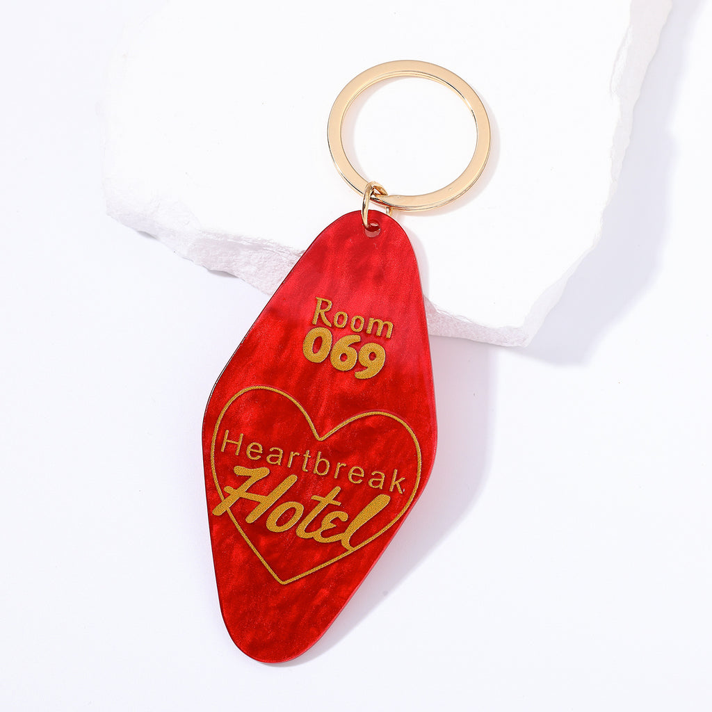 Vintage Hotel Room Key Tag Keychain Bag Charm - C8
