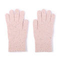 Speckled Knit Gloves With Bow Detail - Pink