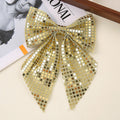 Oversized Glitter Bow Hair Clip - Yellow