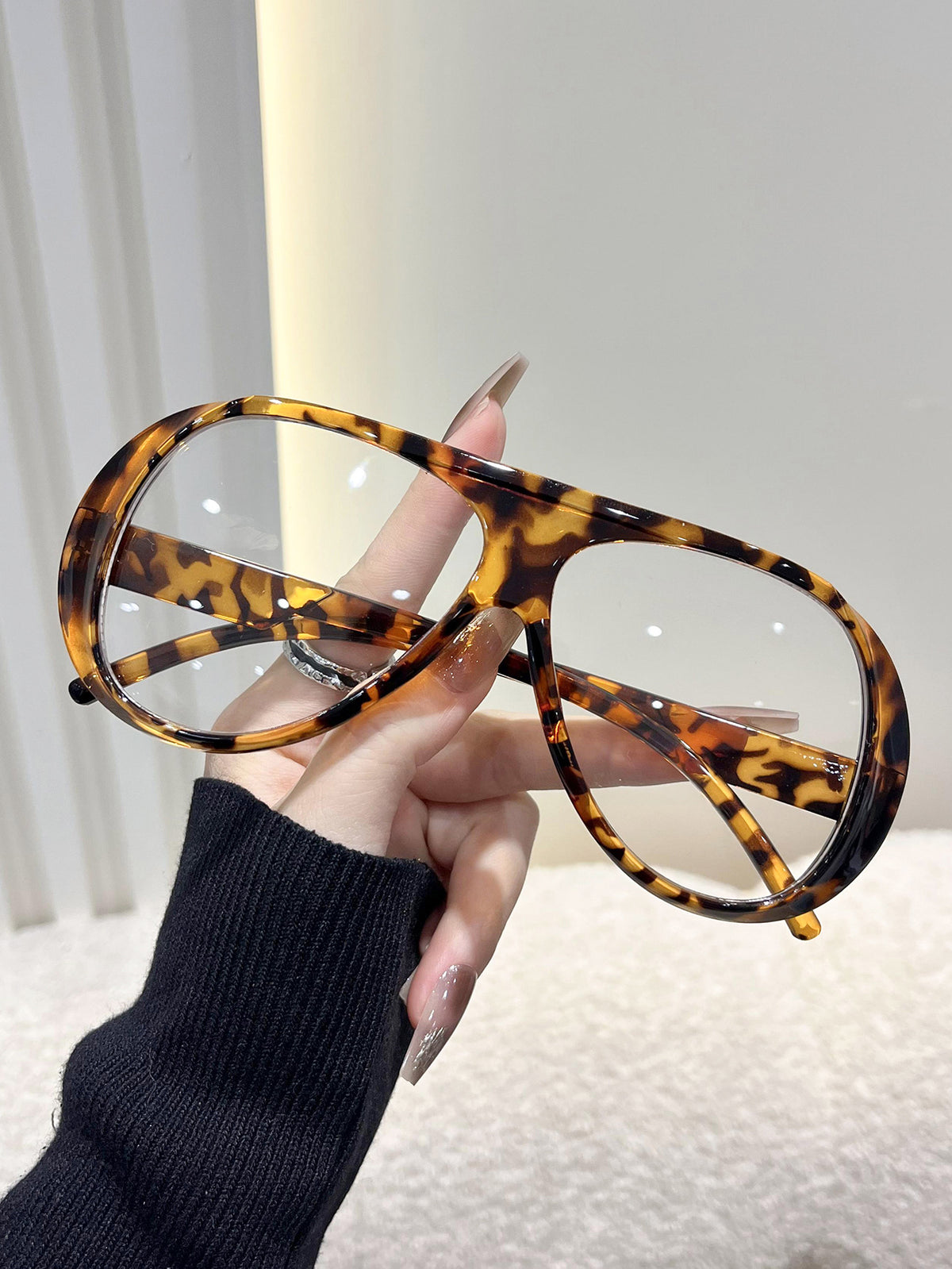 Oversized Shield Sunglasses with Teardrop Lenses - Color_07