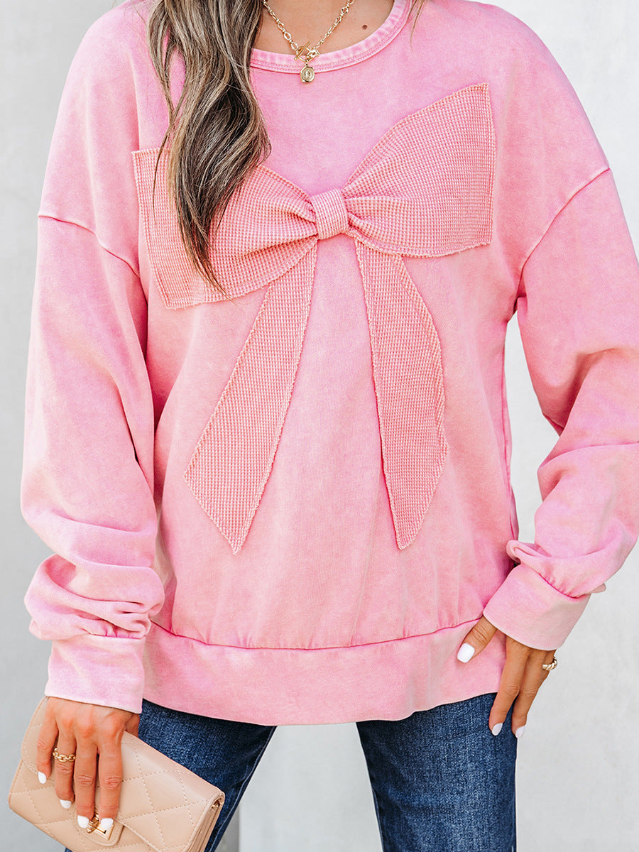 Bow Front Oversized Mineral Wash Sweatshirt