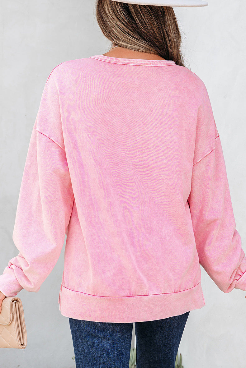 Bow Front Oversized Mineral Wash Sweatshirt - view 2