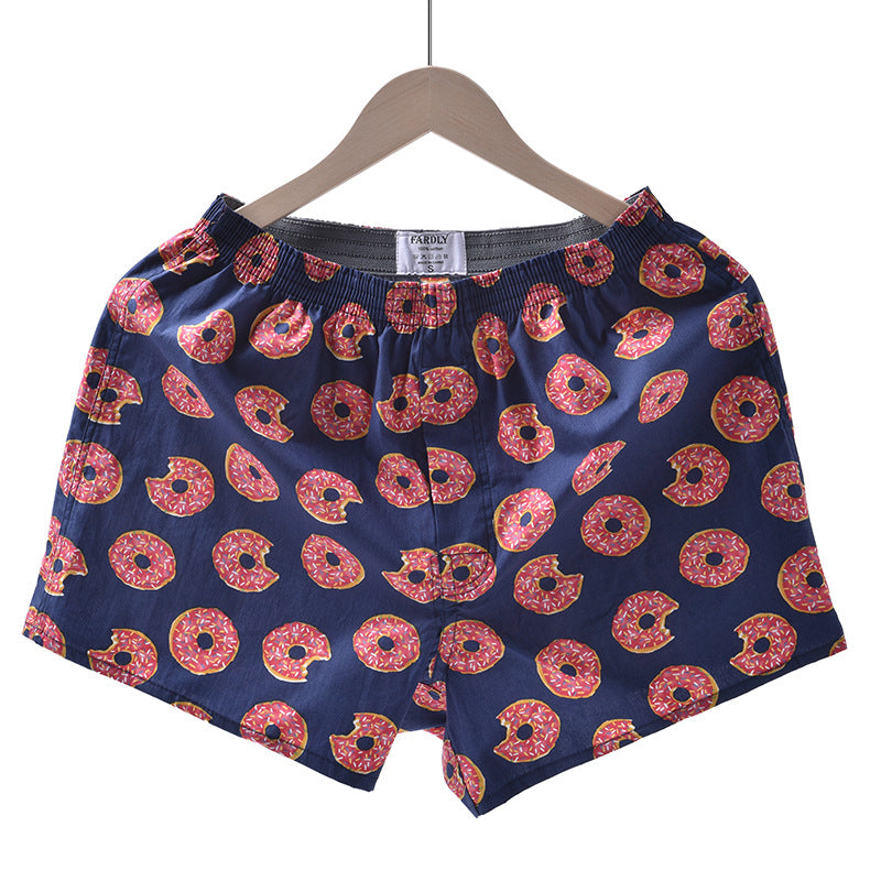 Novelty Print Satin Boxer Shorts - Donut