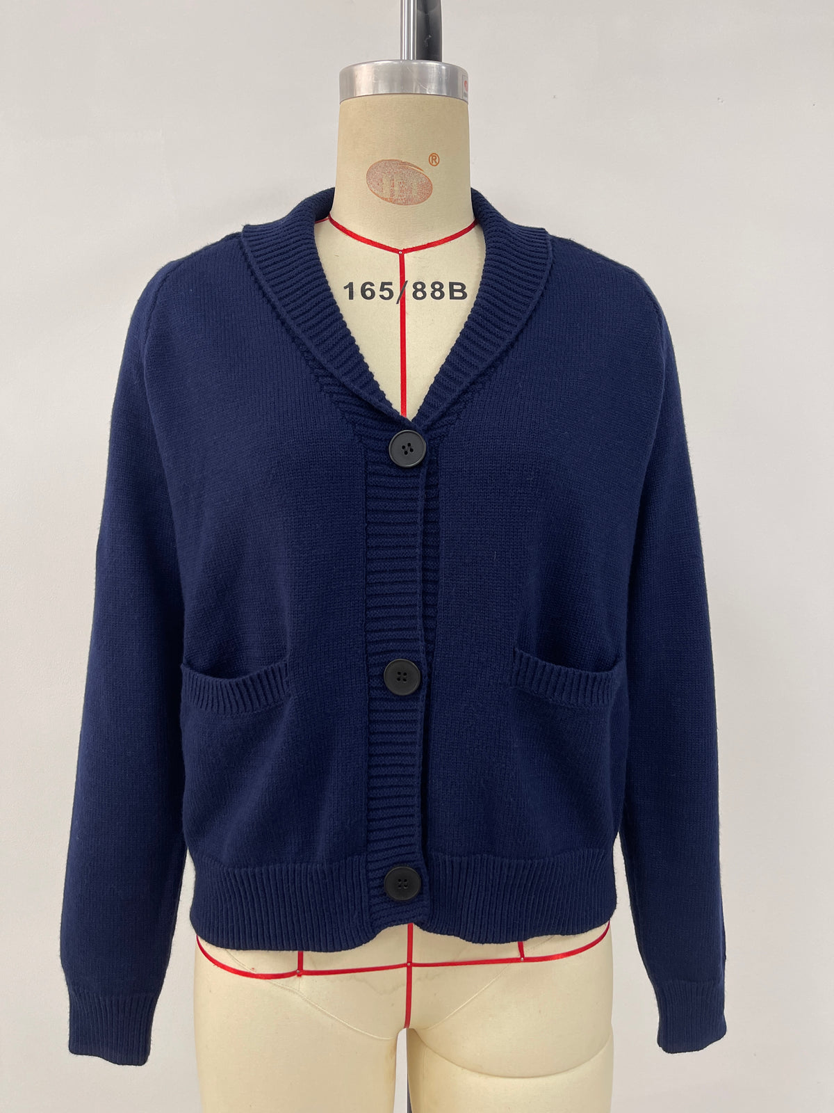 Stars And Stripes Shawl Collar Cardigan - Navyblue