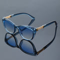 Retro Gradient Lens Cat Eye Sunglasses - Blue