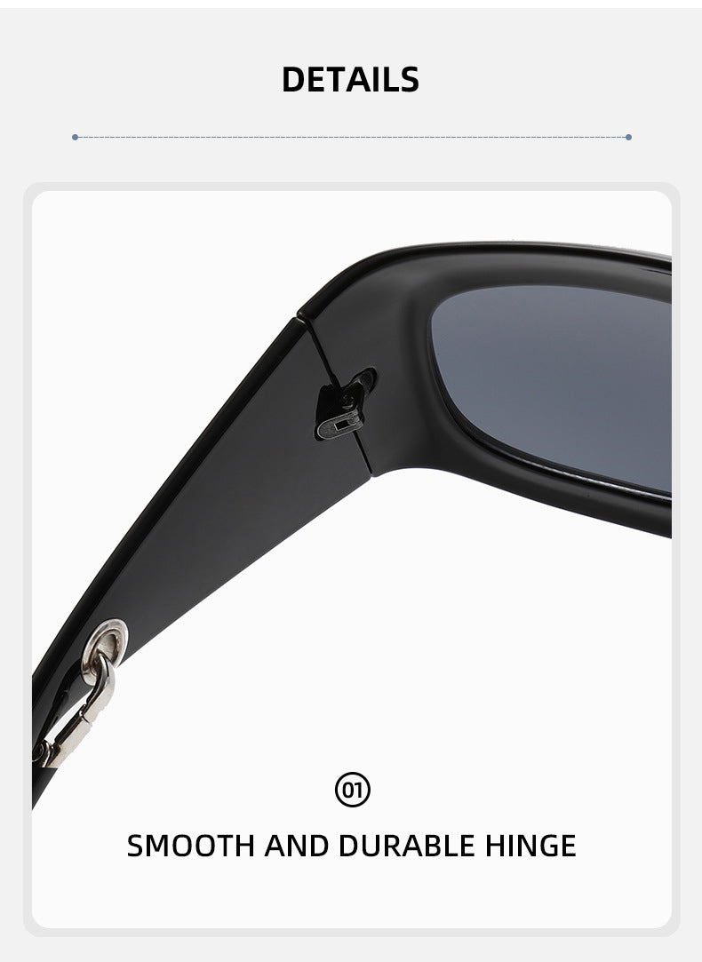 Wraparound Shield Sunglasses With Chain - view 1