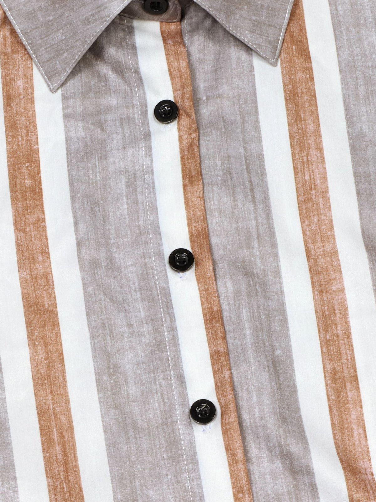 Striped Button Front Longline Shirt Dress - Stripe - 5