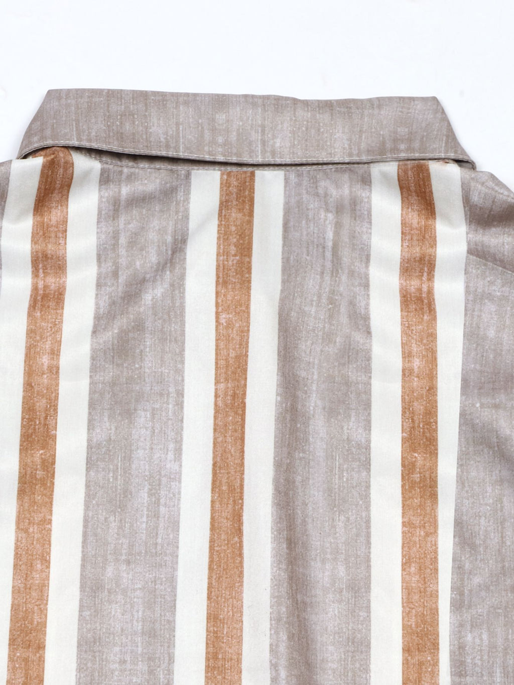 Striped Button Front Longline Shirt Dress - Stripe - 6