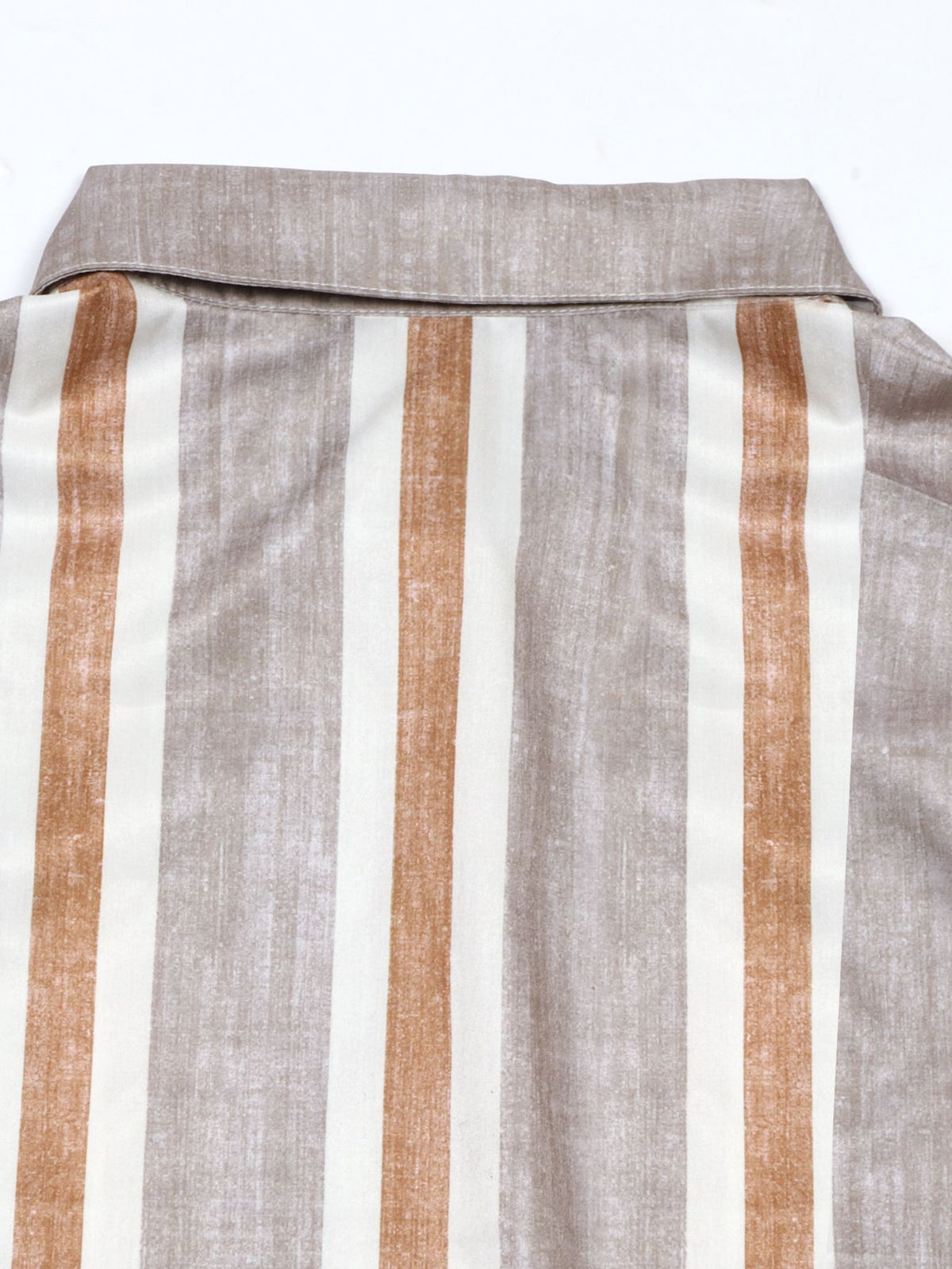 Striped Button Front Longline Shirt Dress - Stripe - 6