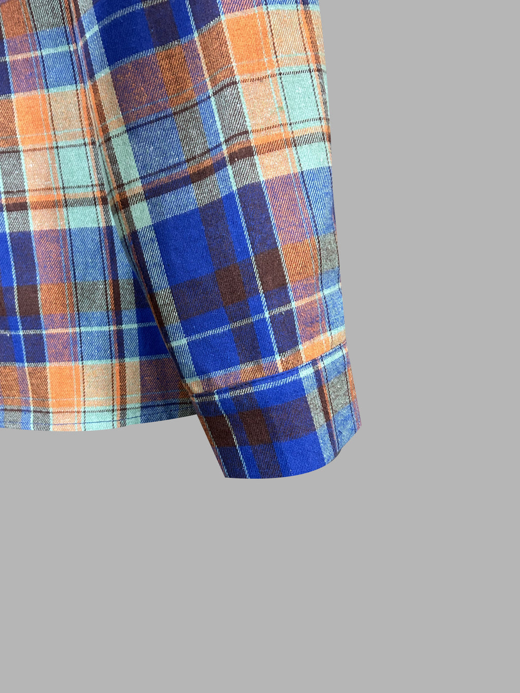 Brushed Plaid Pocket Flannel Shirt - Blue - 3