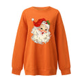 Retro Santa Graphic Drop Shoulder Sweatshirt - Orange