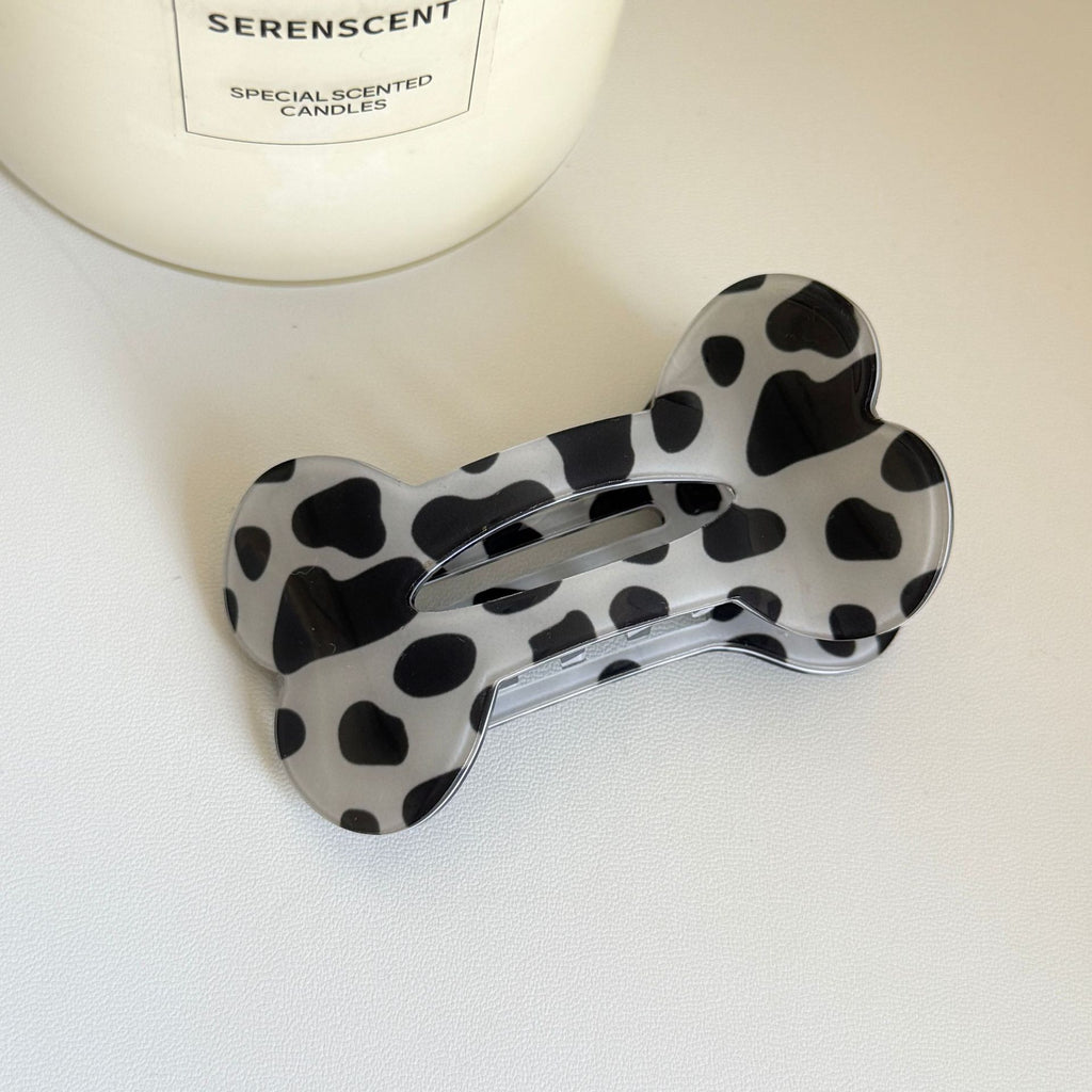 Bone Shaped Hair Clip With Playful Prints - Color_04