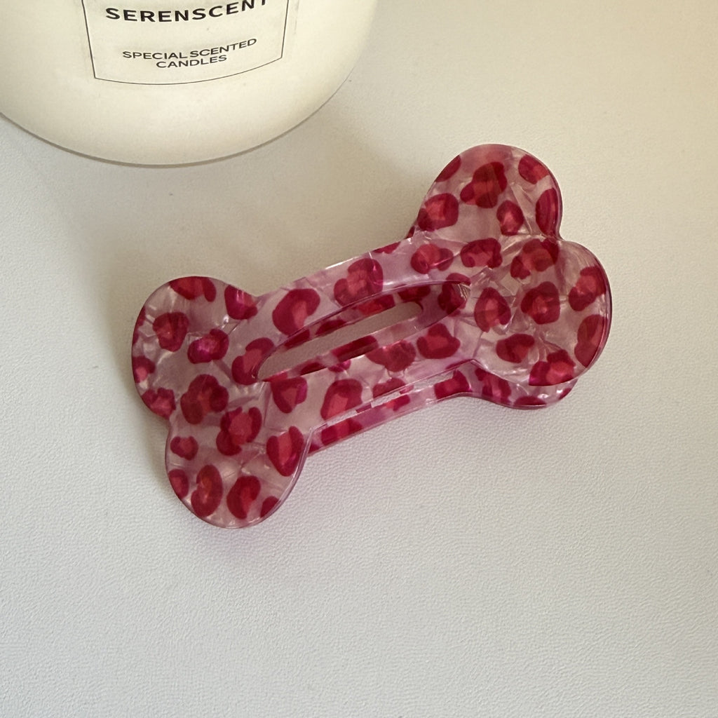 Bone Shaped Hair Clip With Playful Prints - Color_06