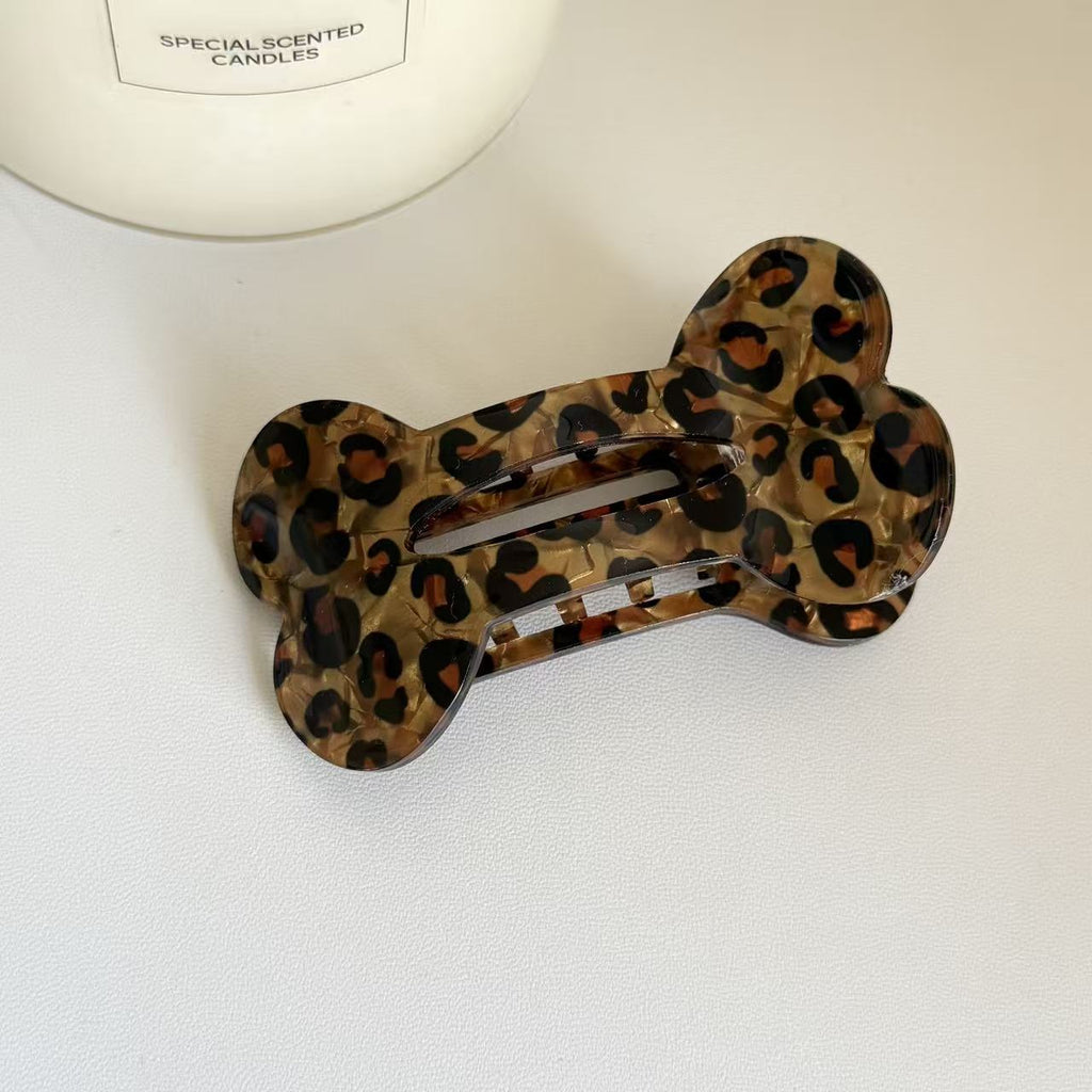 Bone Shaped Hair Clip With Playful Prints - Color_08