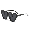 Chunky Heart Shape Party Sunglasses - Black