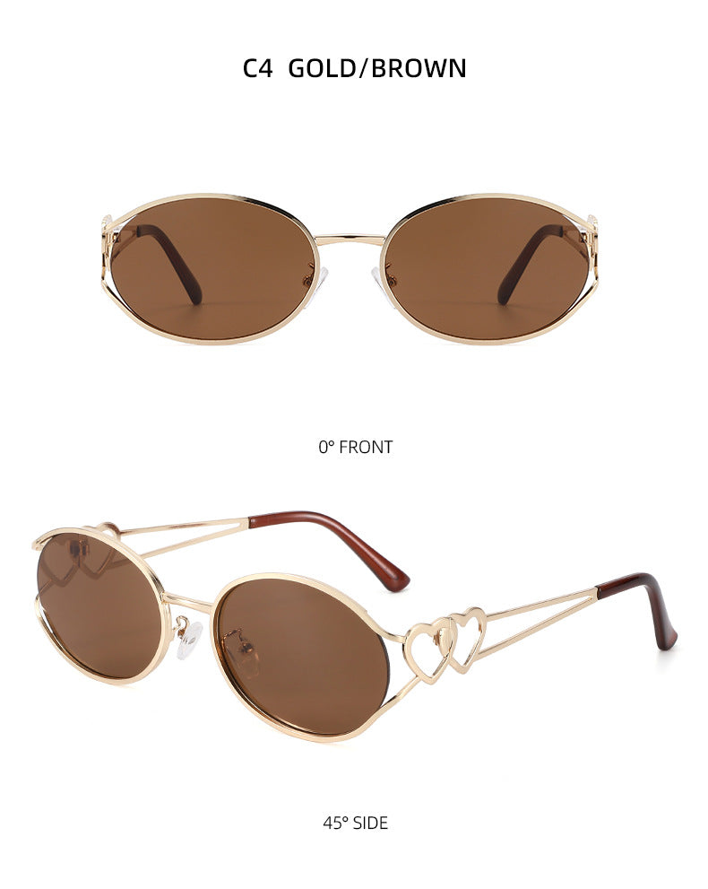 Slim Oval Heart Detail Eyeglasses