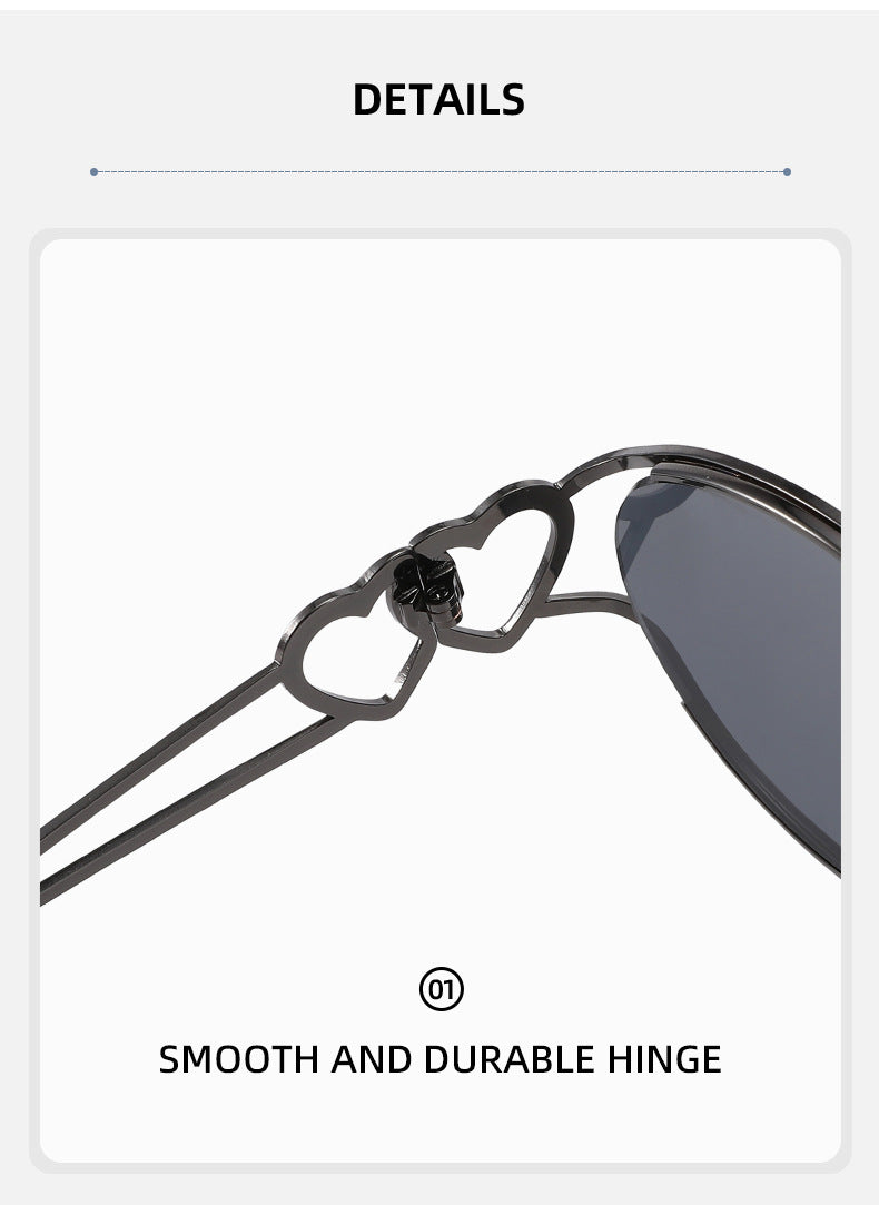 Slim Oval Heart Detail Eyeglasses - view 1