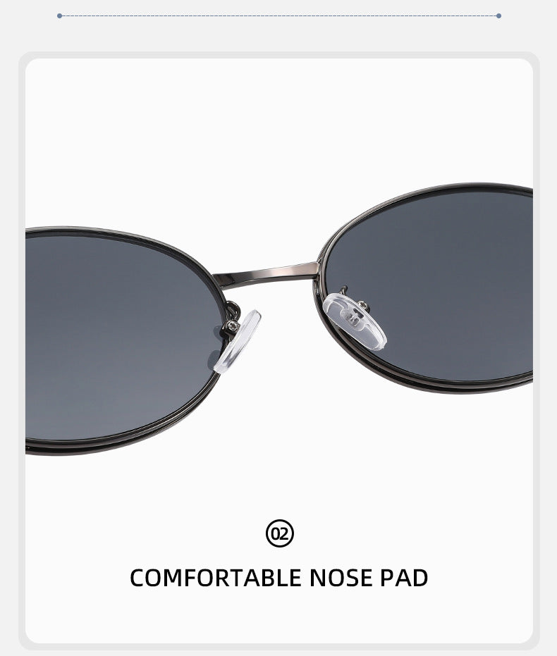 Slim Oval Heart Detail Eyeglasses - view 2