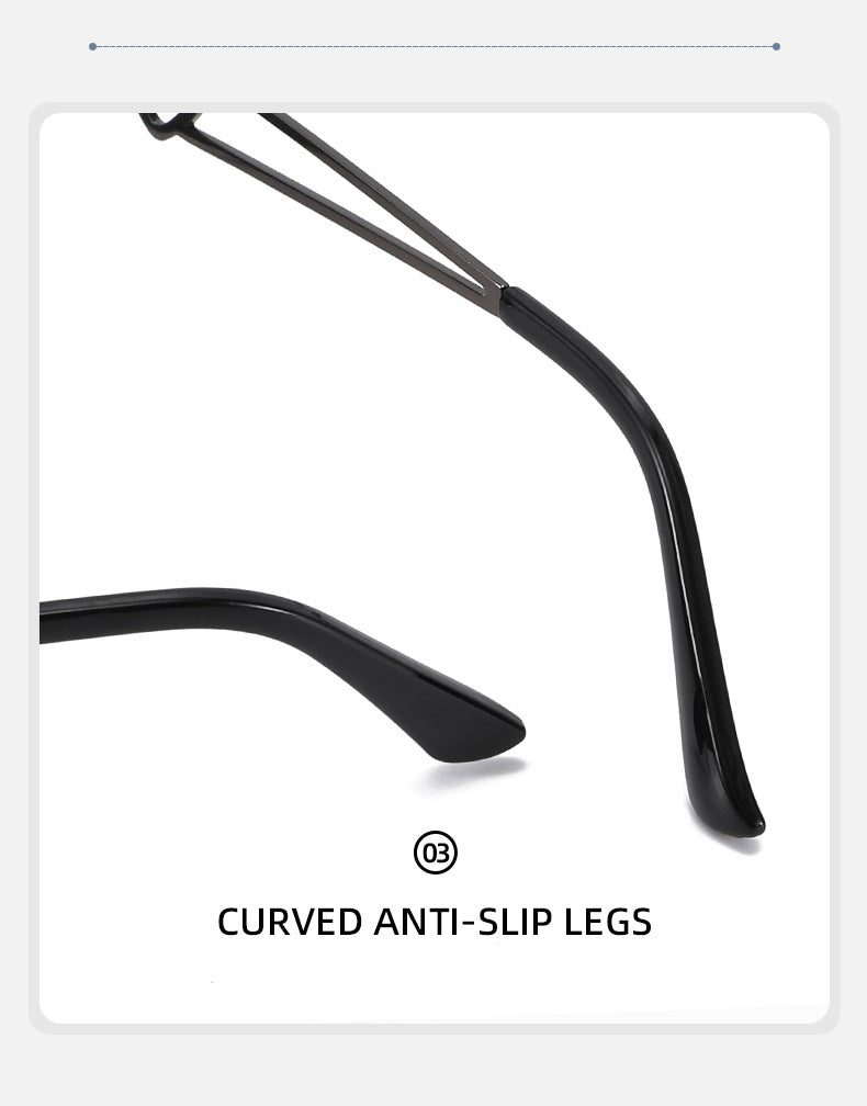 Slim Oval Heart Detail Eyeglasses - view 3