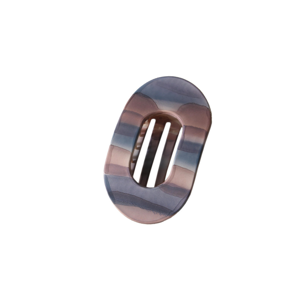 Watercolor Stripe Oval Claw Clip - Oval_Purple