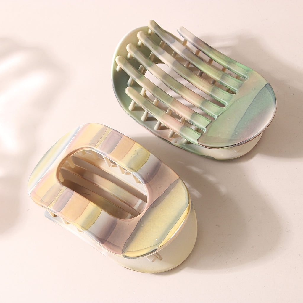 Watercolor Stripe Oval Claw Clip - view 1