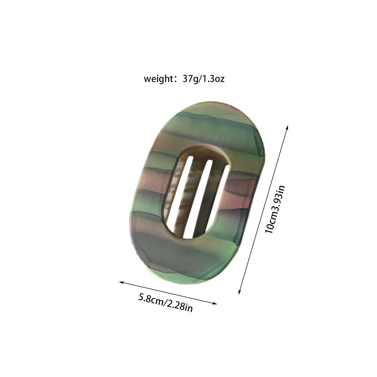 Watercolor Stripe Oval Claw Clip - view 2
