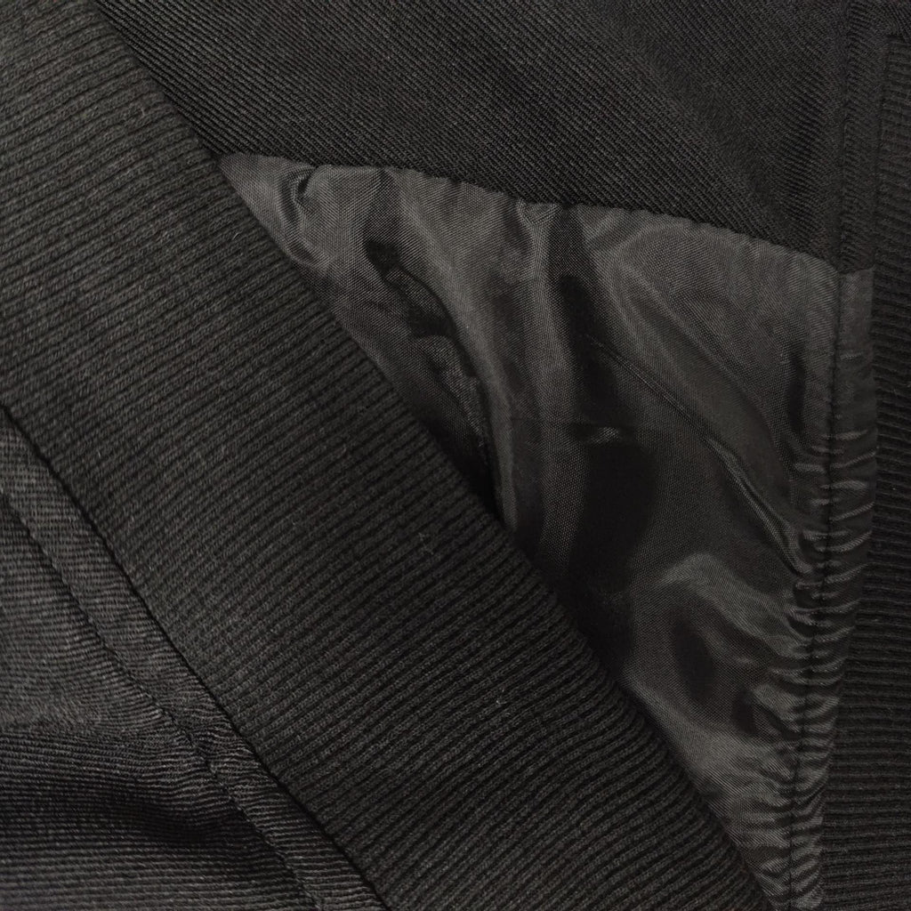 Boxy Cropped Bomber Jacket With Ribbed Trims - black - 6