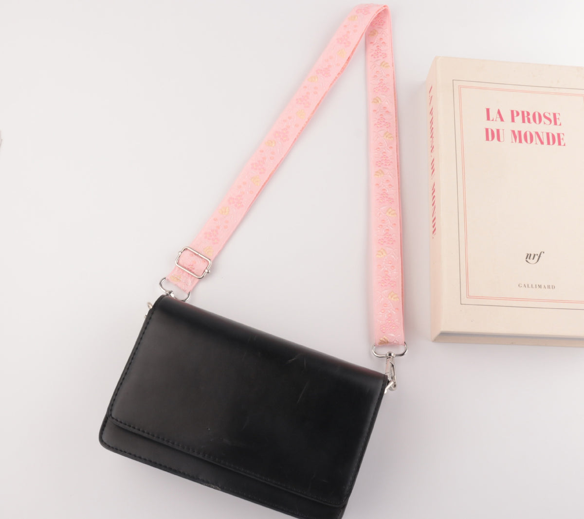 Floral Embroidered Adjustable Crossbody Bag Strap - view 1