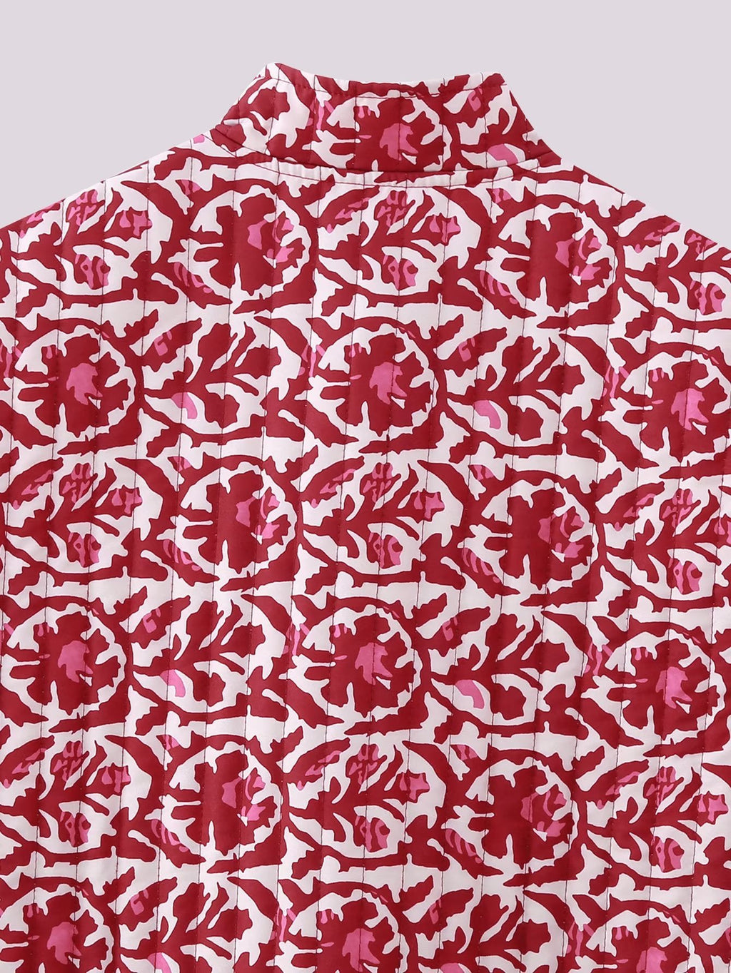 Reversible Block Print Quilted Vest - Red - 12