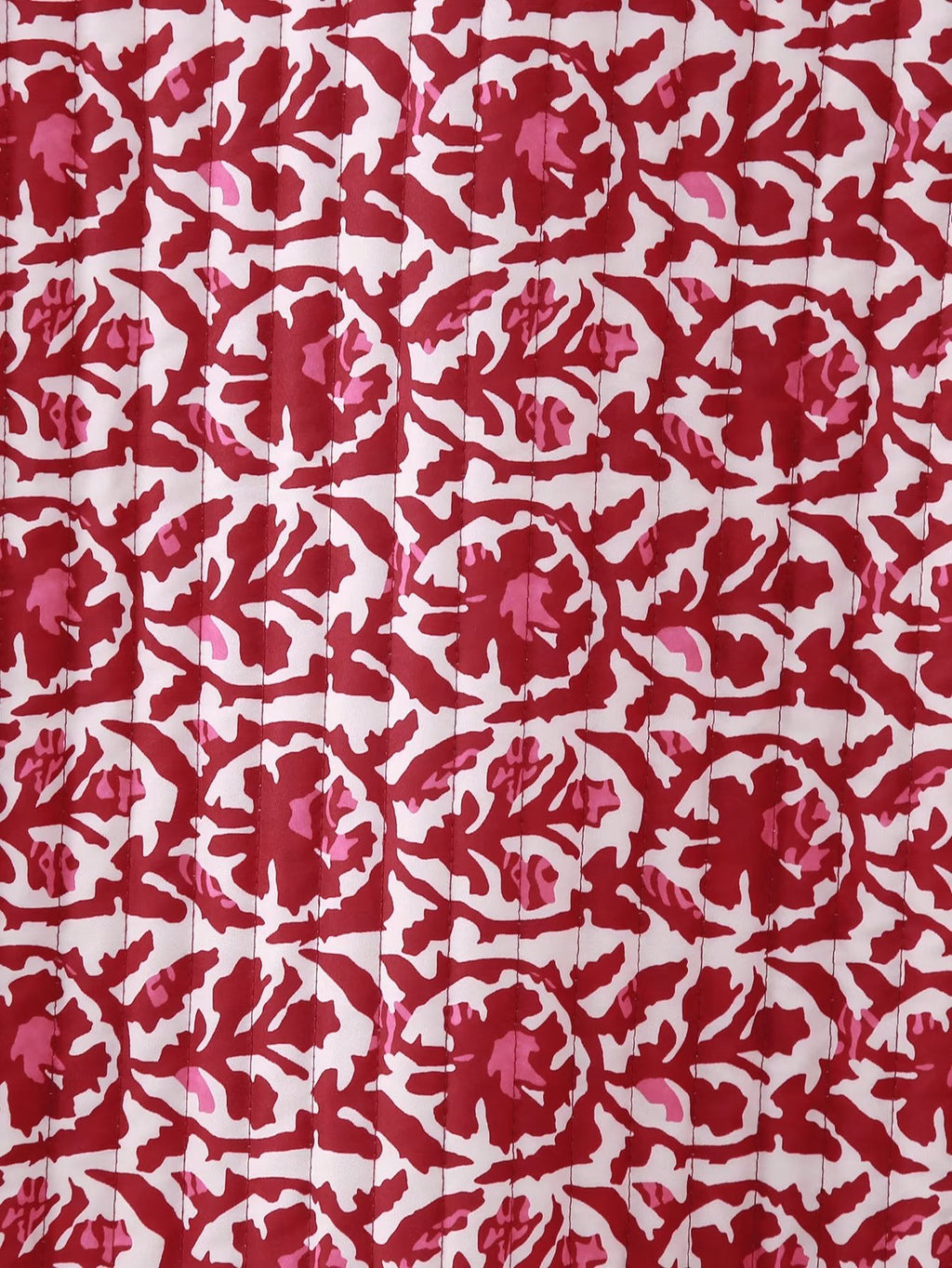 Reversible Block Print Quilted Vest - Red - 13