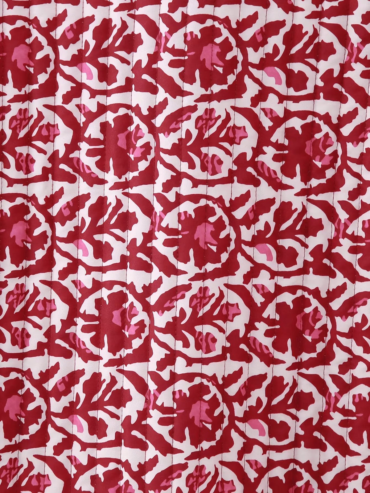Reversible Block Print Quilted Vest - Red - 13