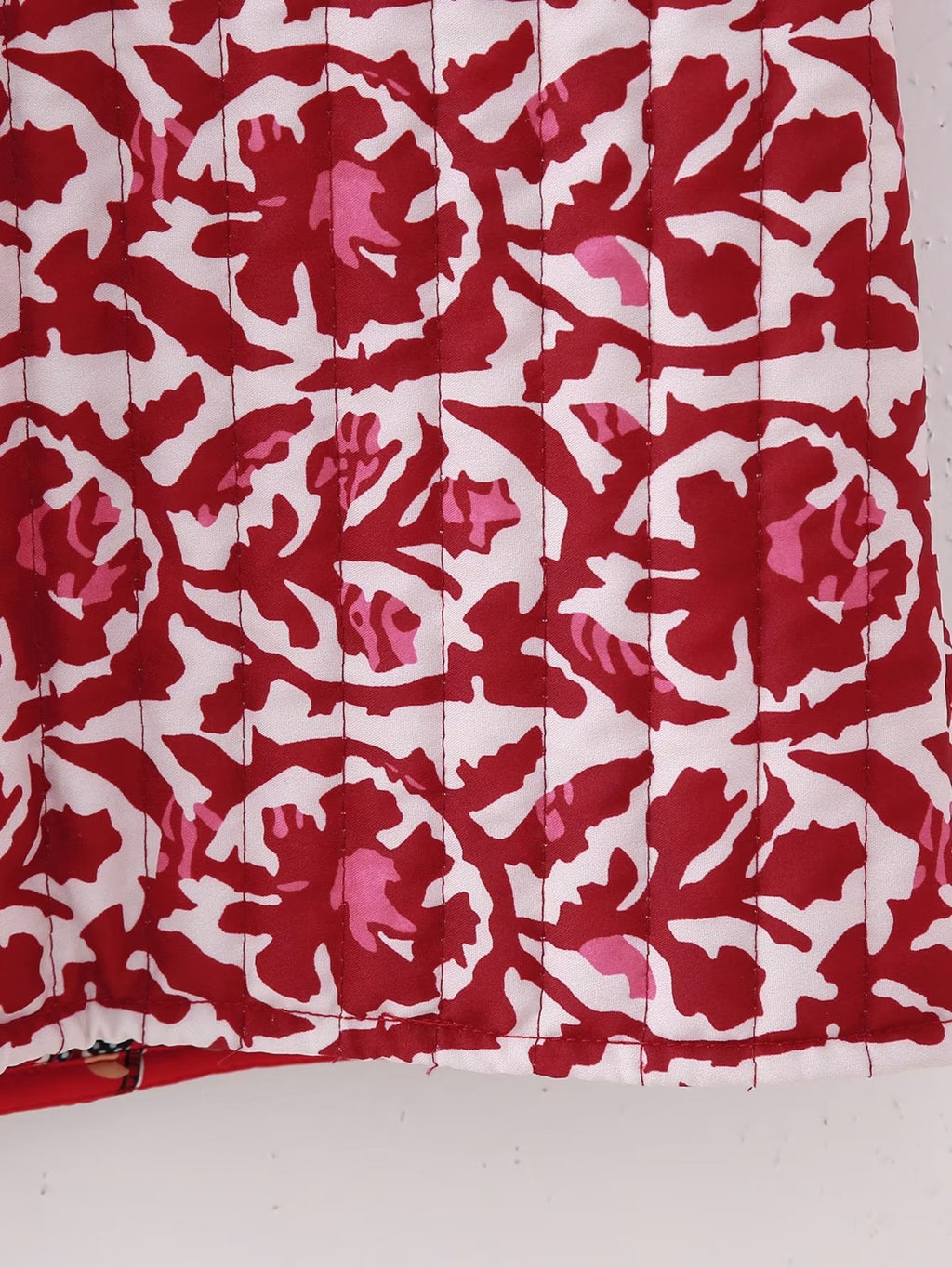 Reversible Block Print Quilted Vest - Red - 15