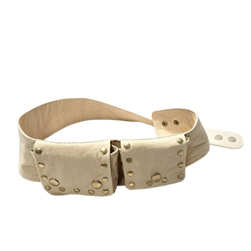 Boho Studded Double Pocket Belt Bag