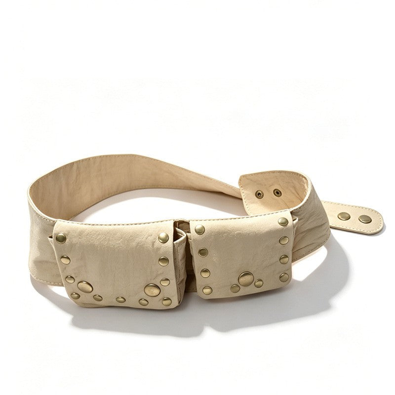 Boho Studded Double Pocket Belt Bag