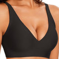 Seamless Smooth Wireless Deep V Molded Cup Bra - Black
